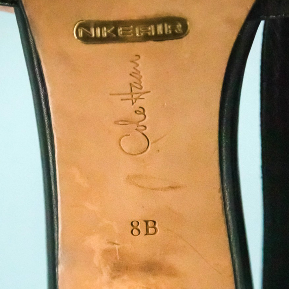 Cole Haan Size 8 Carma Black Leather Strappy Slip On High Heel Pumps Sandals - Picture 6 of 6